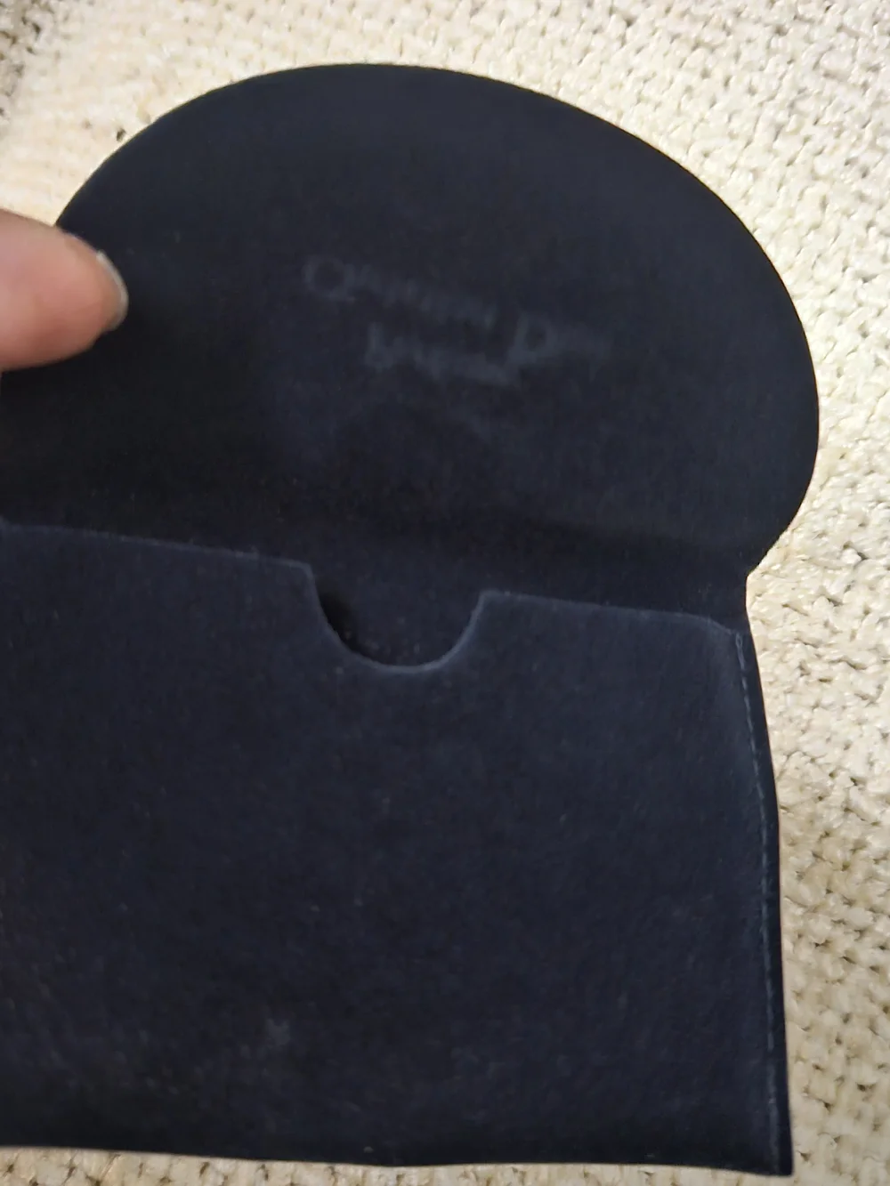 Parfums Christian Dior Black Velvet Card Wallet Pouch. Vintage